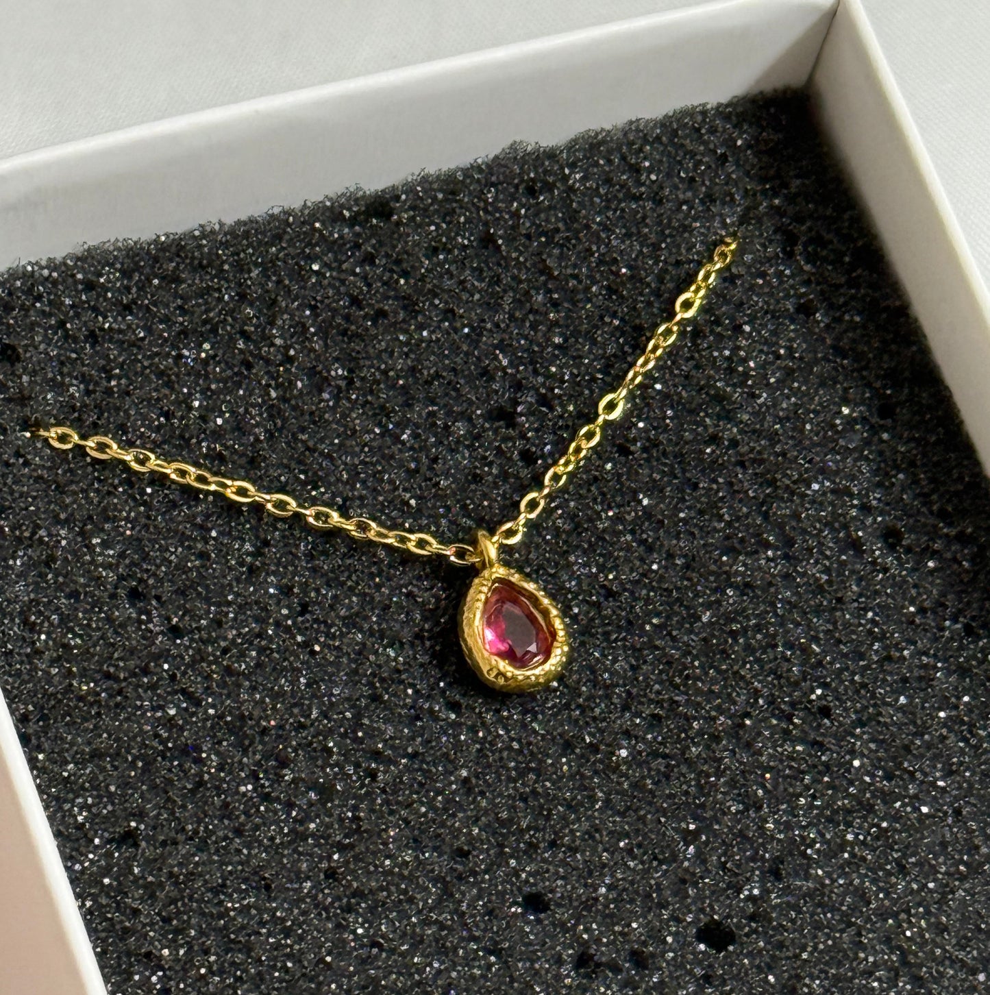 DewDrop Pendant - Ruby Stone