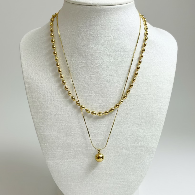 Beaded-Layered Pendant Necklace