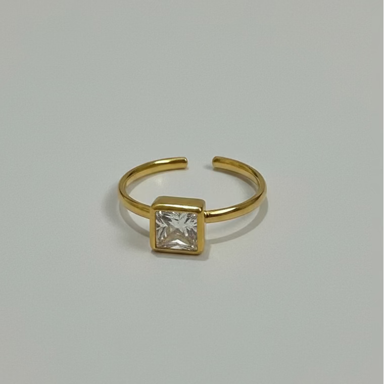 Square Solitaire Ring
