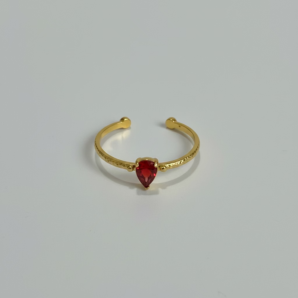 TearDrop Ring (Red Stone)