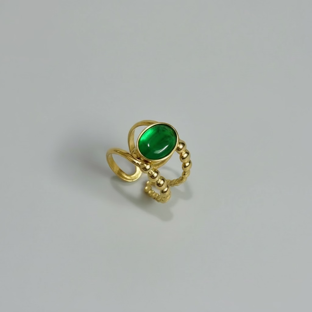 Green Cabochon Ring