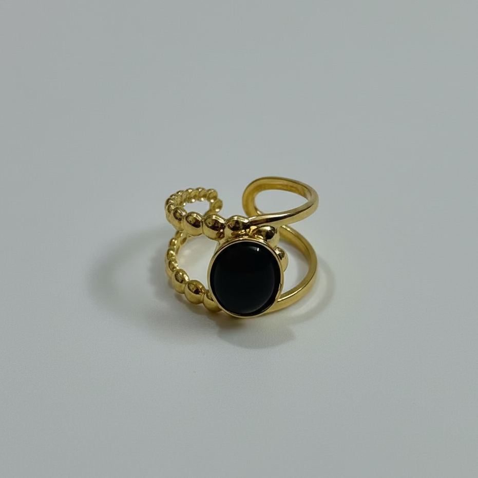 Black Cabochon Ring