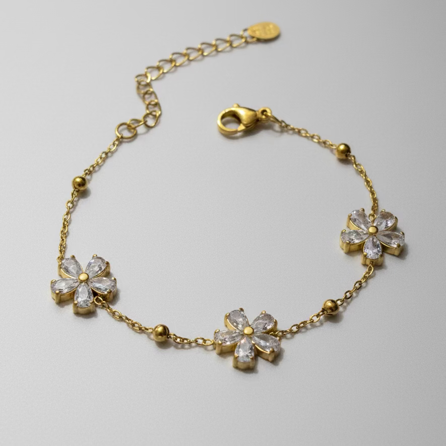 Zircon Floral Bracelet