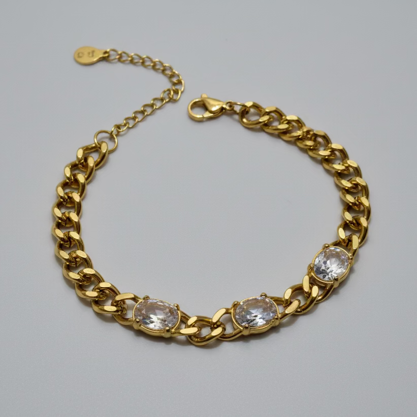 Crystal Curb Bracelet