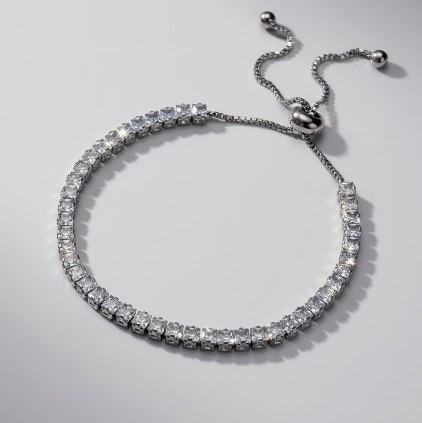 Square Tennis Adjustable Bracelet