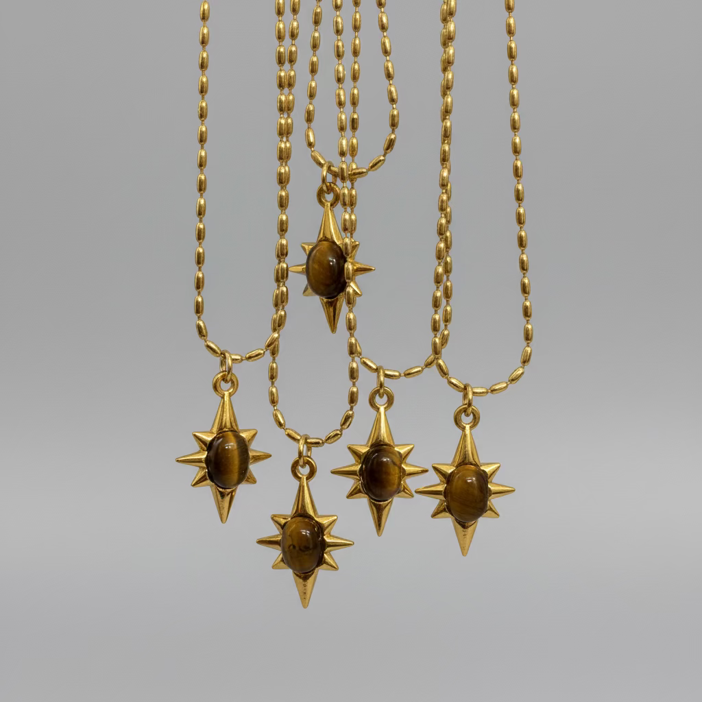 Polaris Pendant - Tiger's Eye Stone