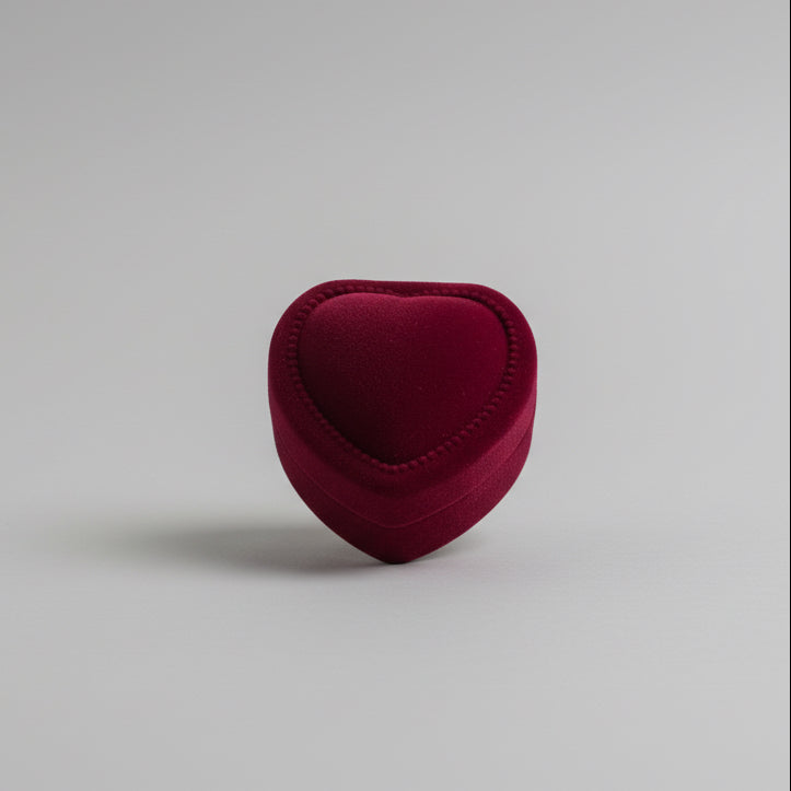 Velvet Ring Box - Heart Shape