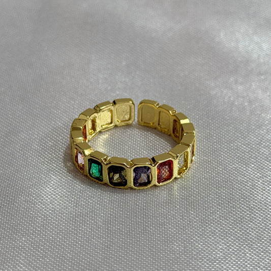 Iris Ring-Multicolour Stone