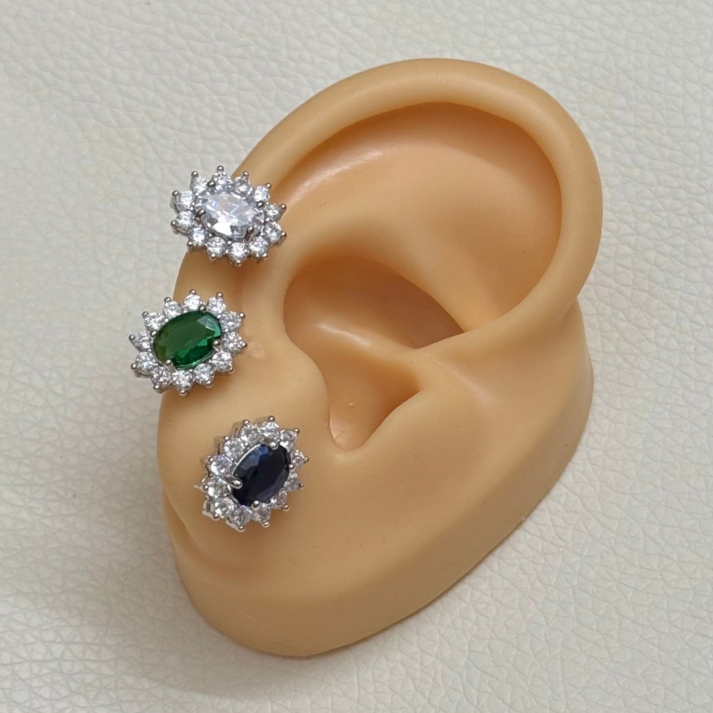 Oval Halo Studs (1.2 CM)