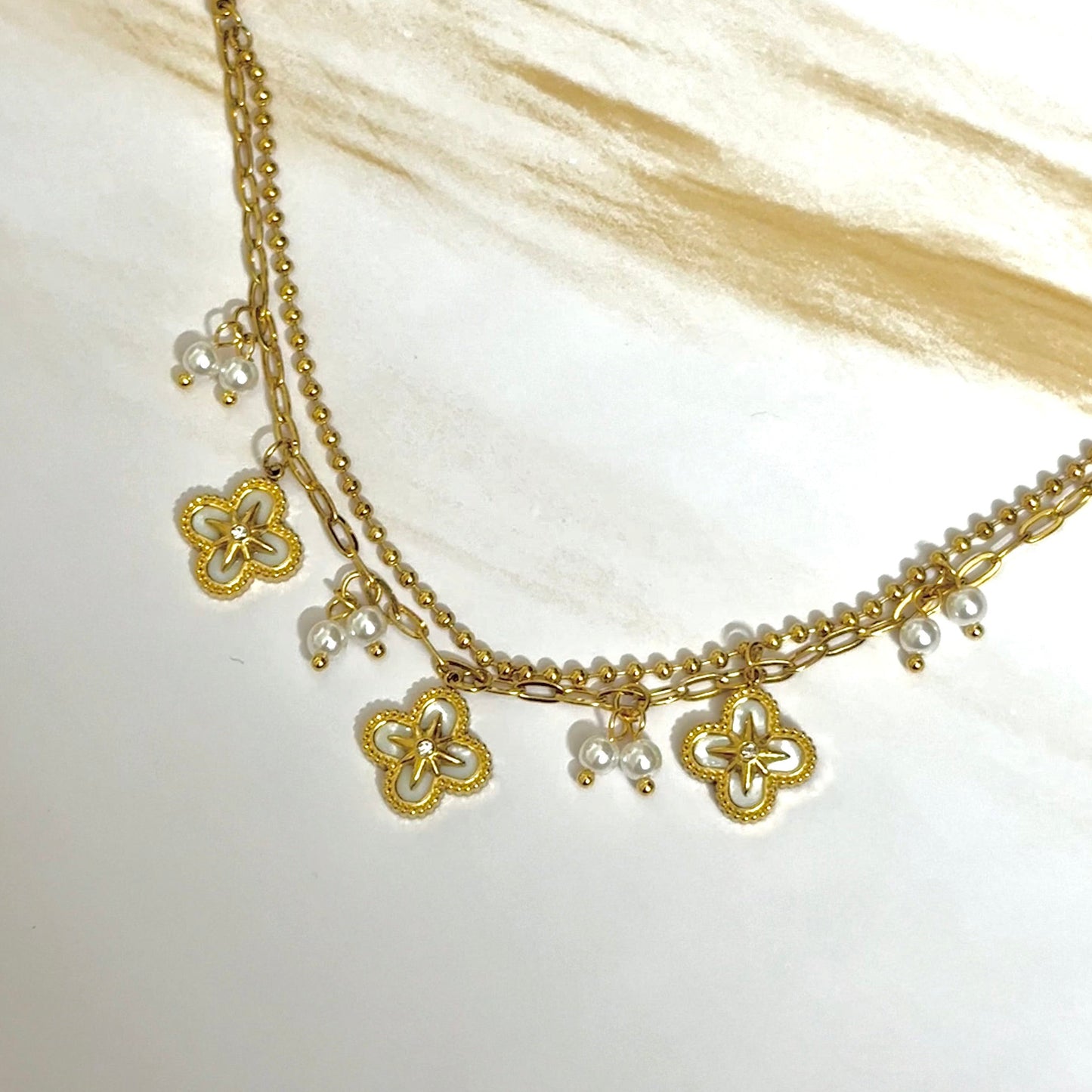 Pearl Clover Bracelet