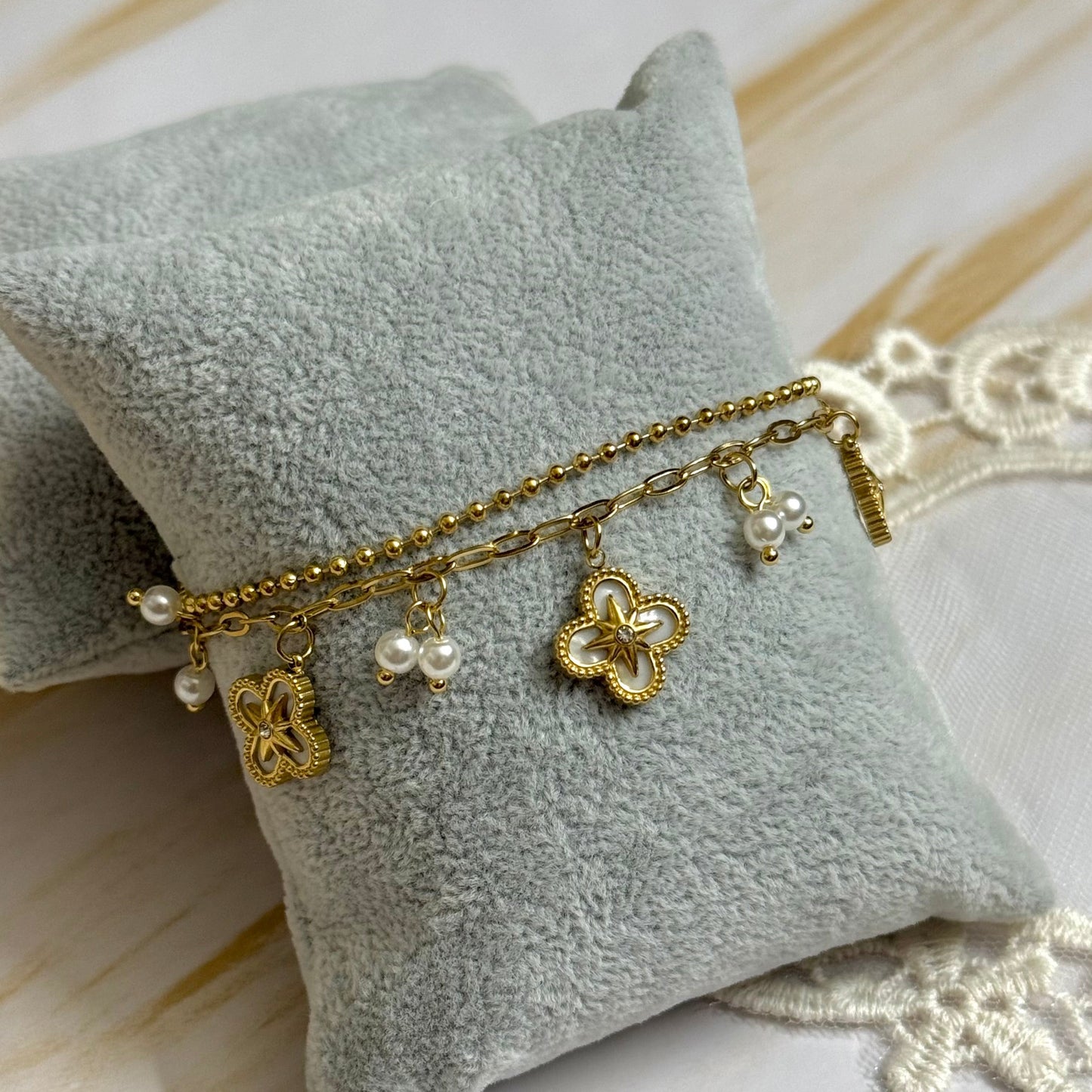 Pearl Clover Bracelet