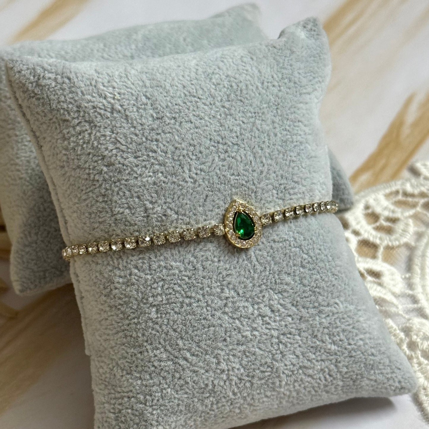 Emerald Drop Tennis Bracelet