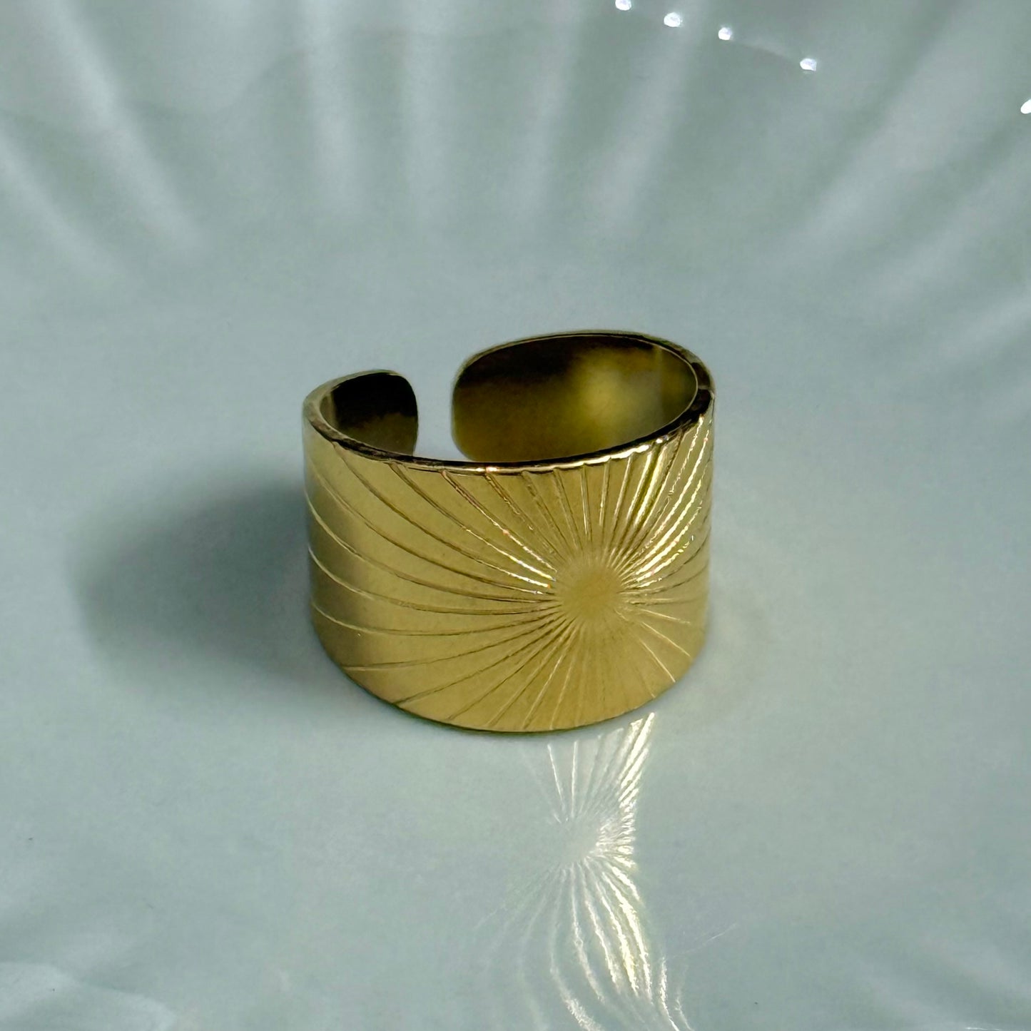 Wide sunburst Ring