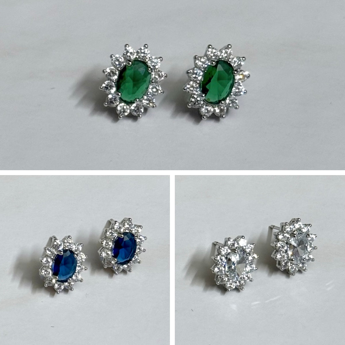 Oval Halo Studs