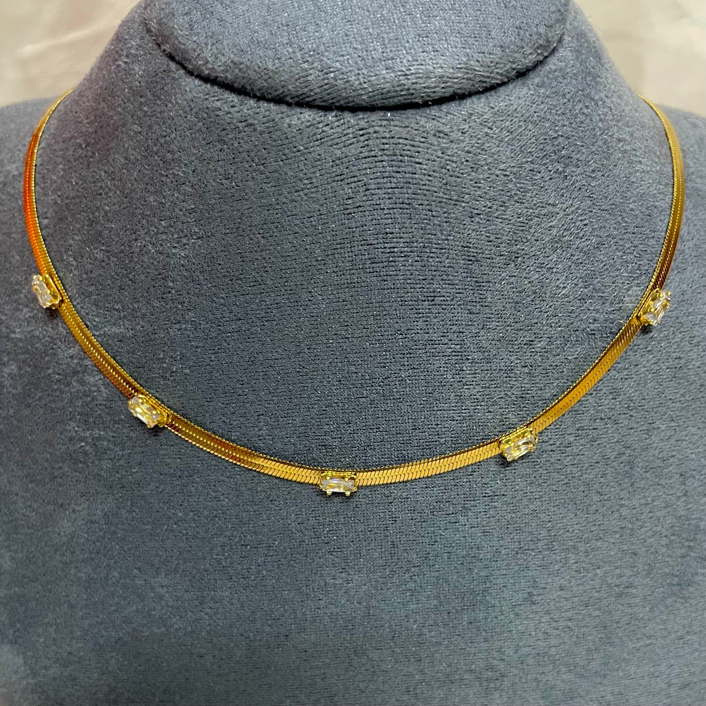Baguette Stream Necklace