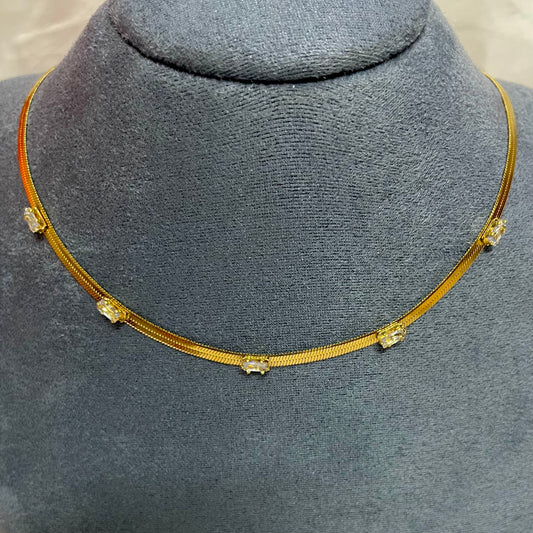 Baguette Stream Necklace
