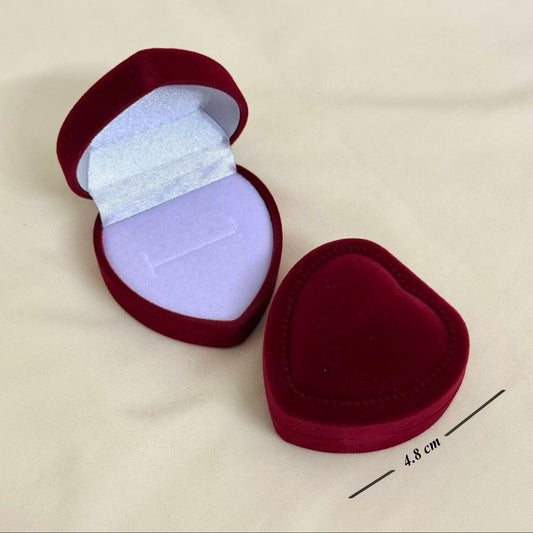 Velvet Ring Box - Heart Shape