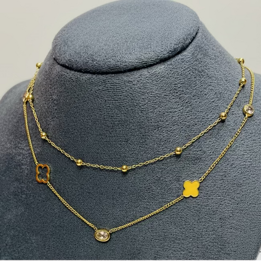 Double Layered Clover Necklace