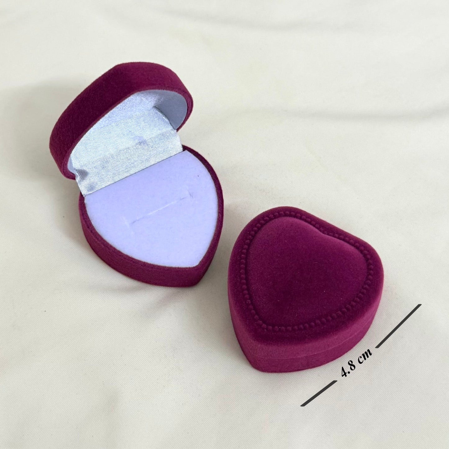 Velvet Ring box - Heart Shape