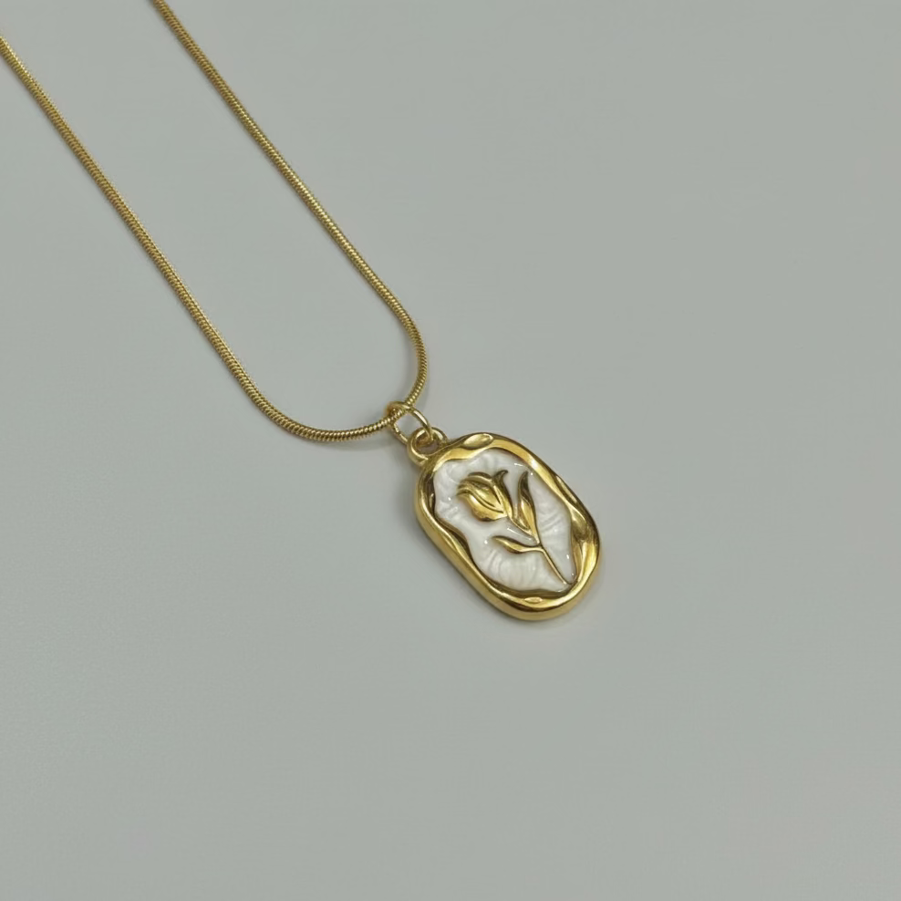 White Floral Pendant