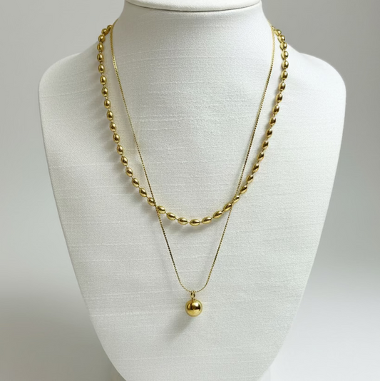 Beaded-Layered Pendant Necklace