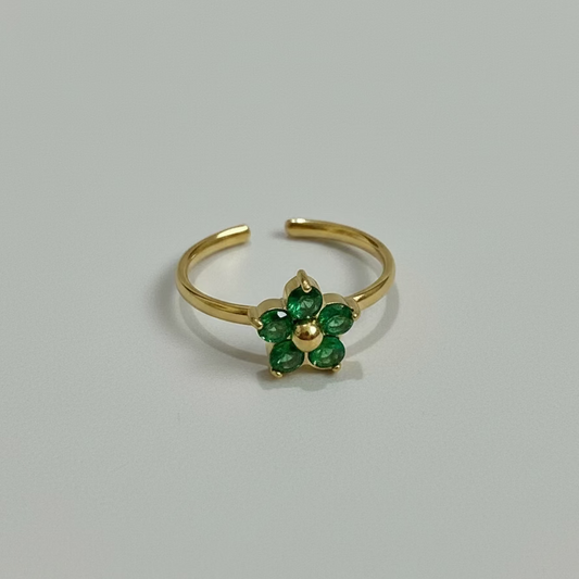 Daisy Green Stone Ring