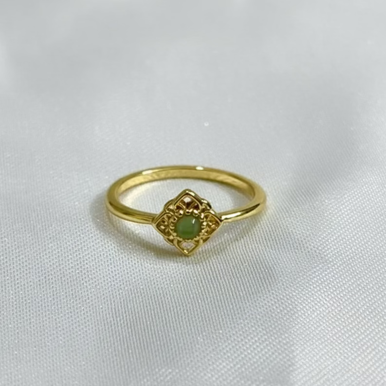 Jade Petal Ring