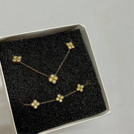 MINI Clover Set (Embedded Zircon)