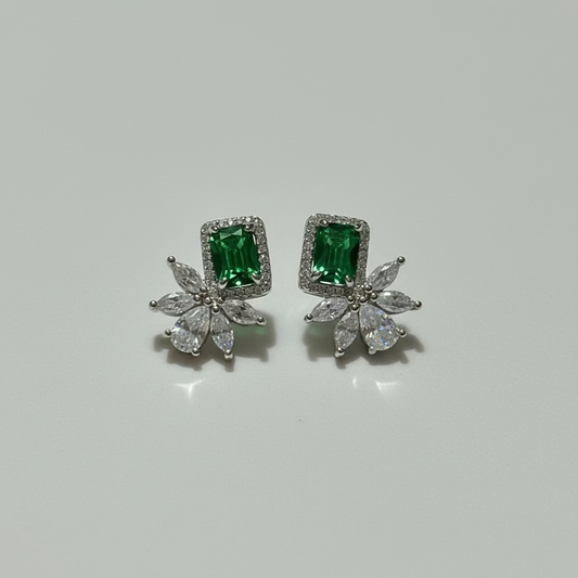 Emerald Halo Studs