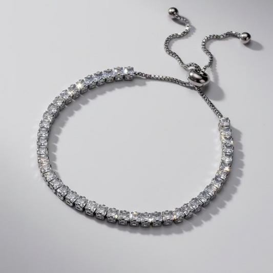 Square Tennis Adjustable Bracelet