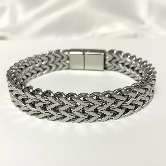 Double Curb Chain Bracelet - SILVER