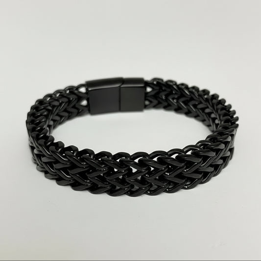 Double Curb Chain Bracelet - BLACK