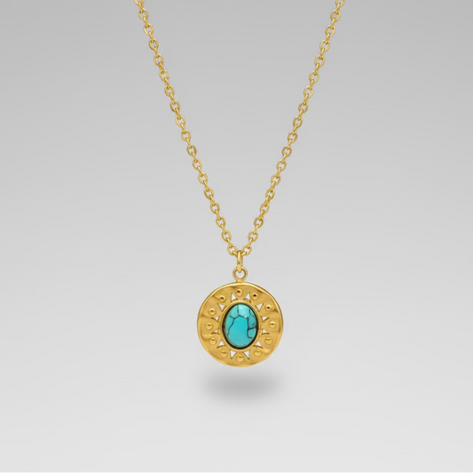 Turquoise Disc Pendant