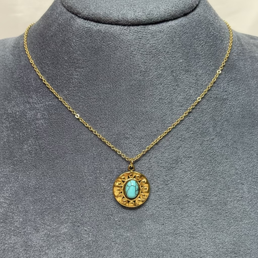 Turquoise Disc Pendant