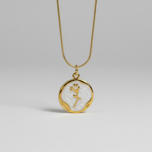 Enamel Rose Pendant