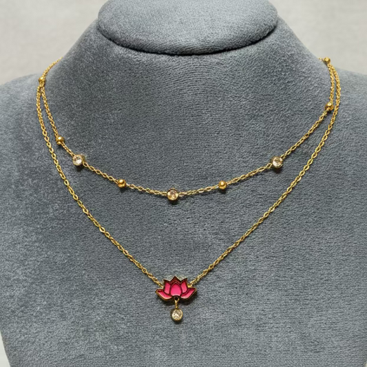 Pink Lotus Necklace